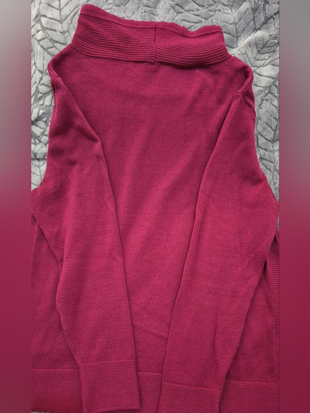 Women's Raspberry Funnel Neck Drawcord Sweater - Picture 4 of 6